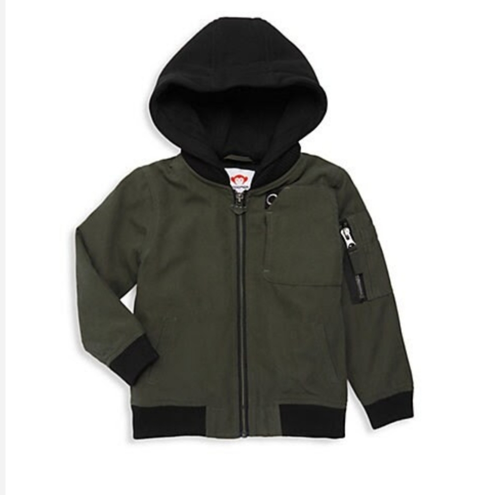 Appaman Little Boys Hooded Bomber Jacket olive 5